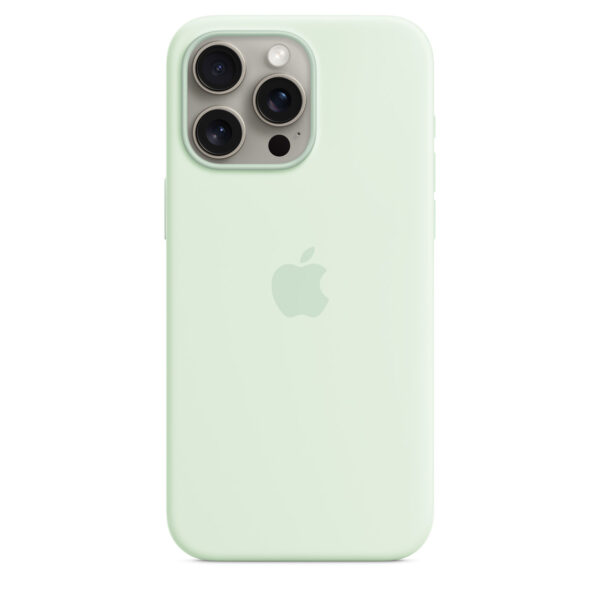 iPhone 15 Pro Max Silikon Case mit MagSafe-Blassmint