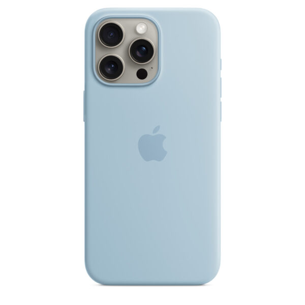 iPhone 15 Pro Max Silikon Case mit MagSafe-Hellblau